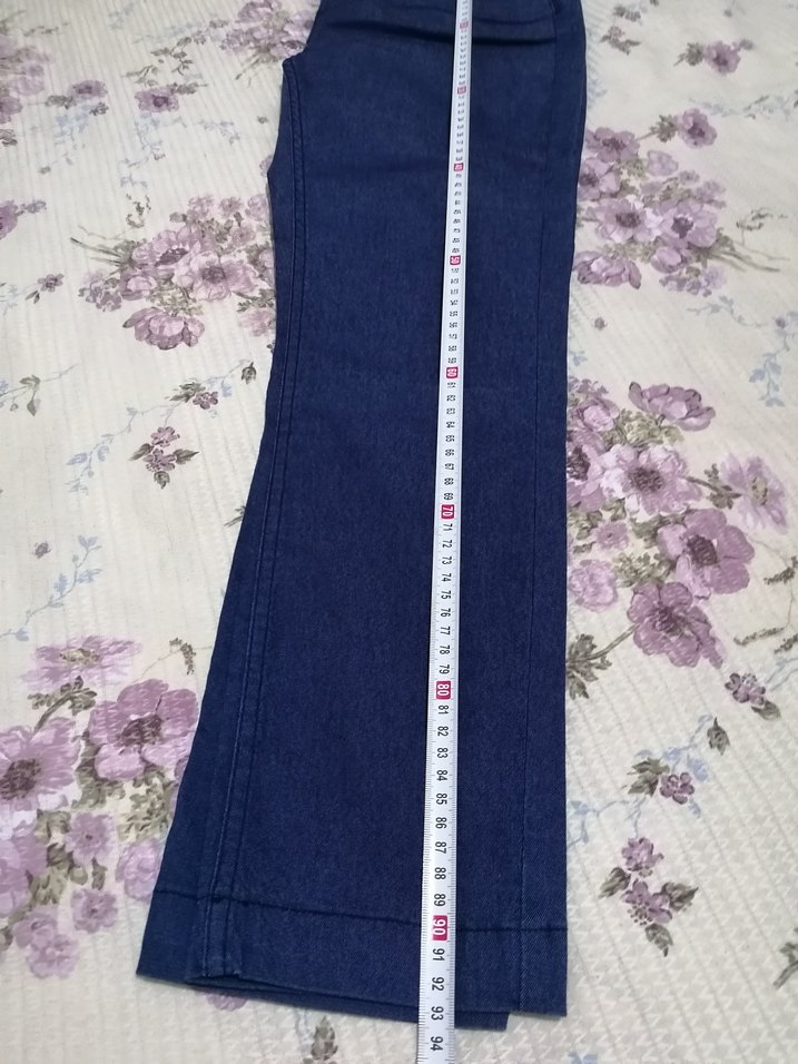 Lacivert Düğmeli Kadın Denim Pantolon - Görsel 5