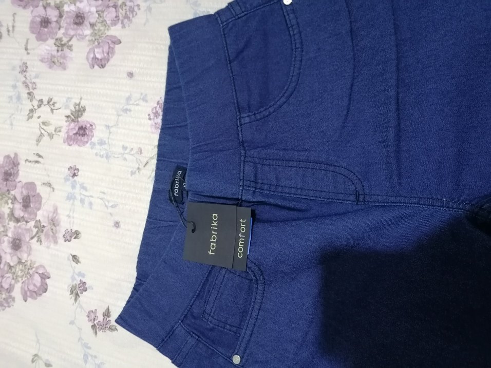 Lacivert Düğmeli Kadın Denim Pantolon - Görsel 2