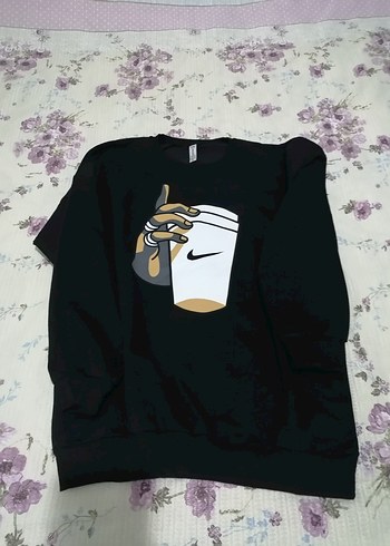 Kız Siyah Baskılı Rahat Eşofman Takımı - Görsel 8