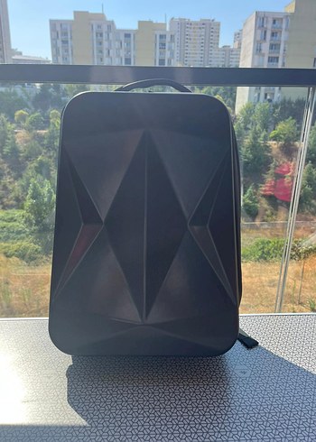 Siyah Geometrik Desenli Erkek Bilgisayar Seyahat Çantası