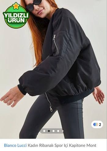 Bianco Lucci Kadın Siyah Kapitone Mont