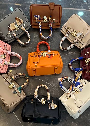 Zincir Detaylı Çok Renkli Deri Kadın Çanta - Görsel 7