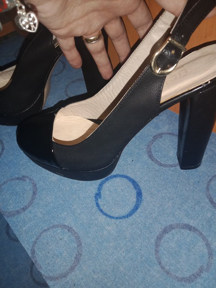Siyah Tokalı Platform Topuklu Kadın Ayakkabı - Görsel 3