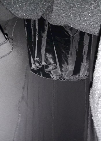 Uzun Kollu Siyah Simli Kadın Abiye Elbise - Görsel 5