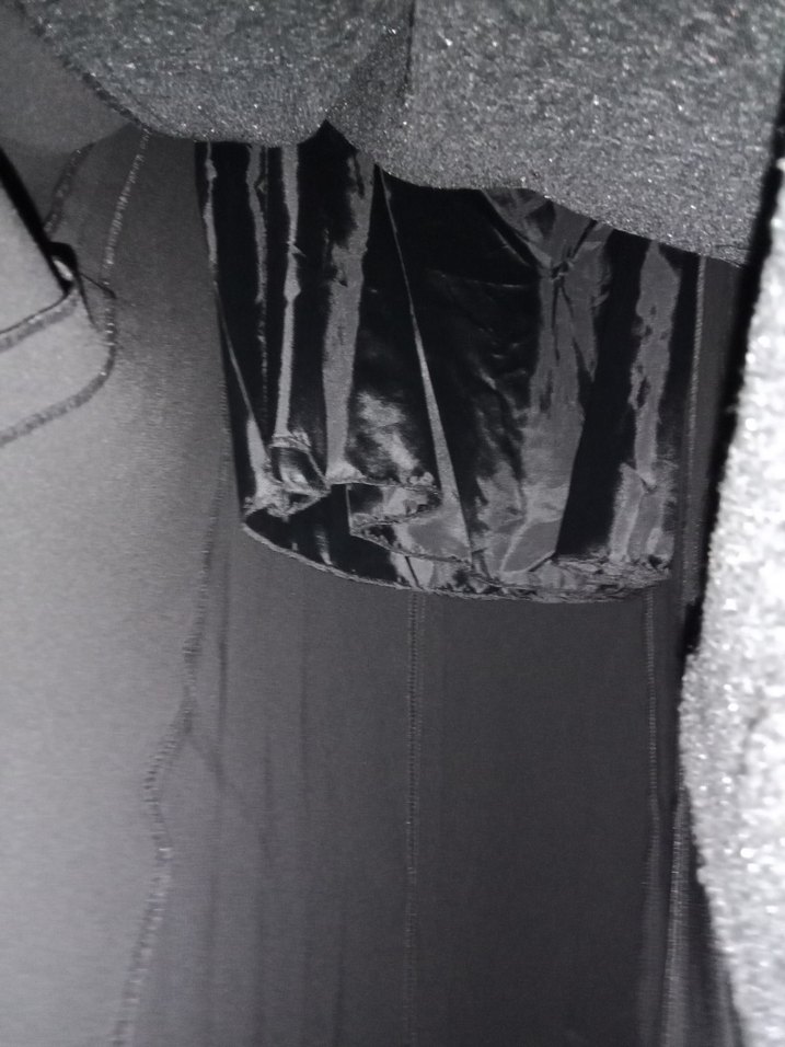 Uzun Kollu Siyah Simli Kadın Abiye Elbise - Görsel 5