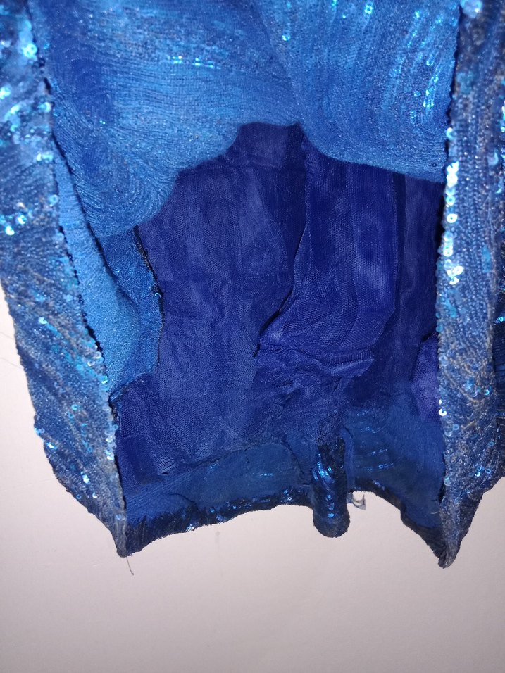 Parlak Mavi payet Uzun Kadın Etek - Görsel 2