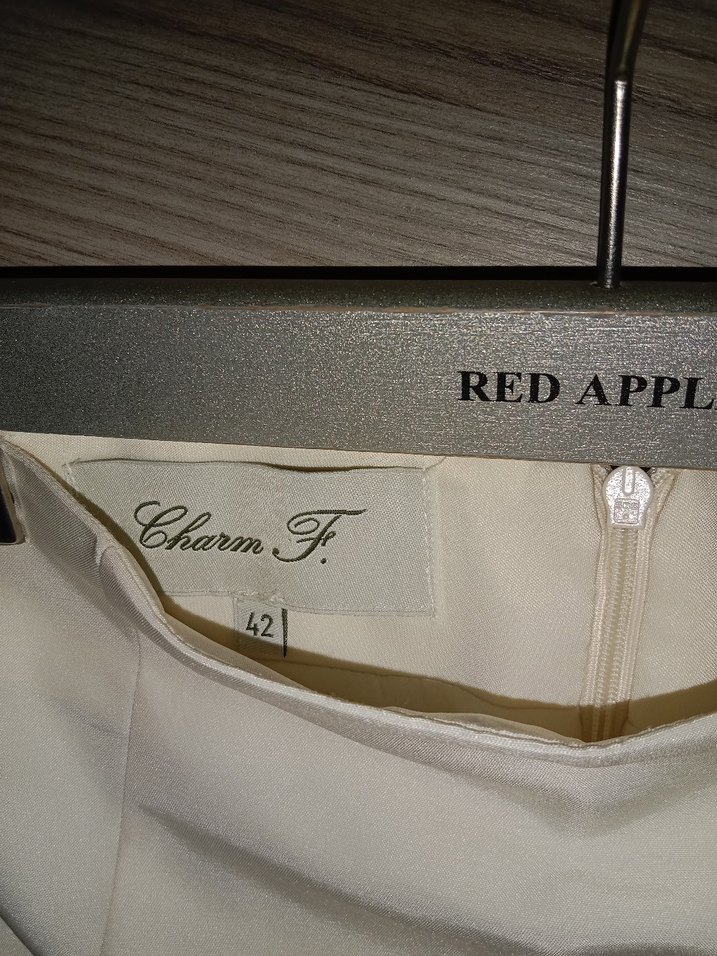 Bej Askısız Uzun A Kesim Etek - Görsel 3