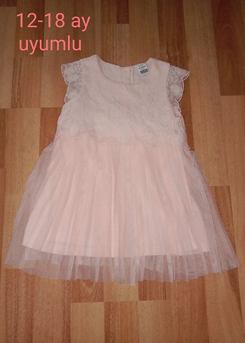 Kız Çocuk Pembe Kemerli Elbise 1 Yaş - Görsel 2