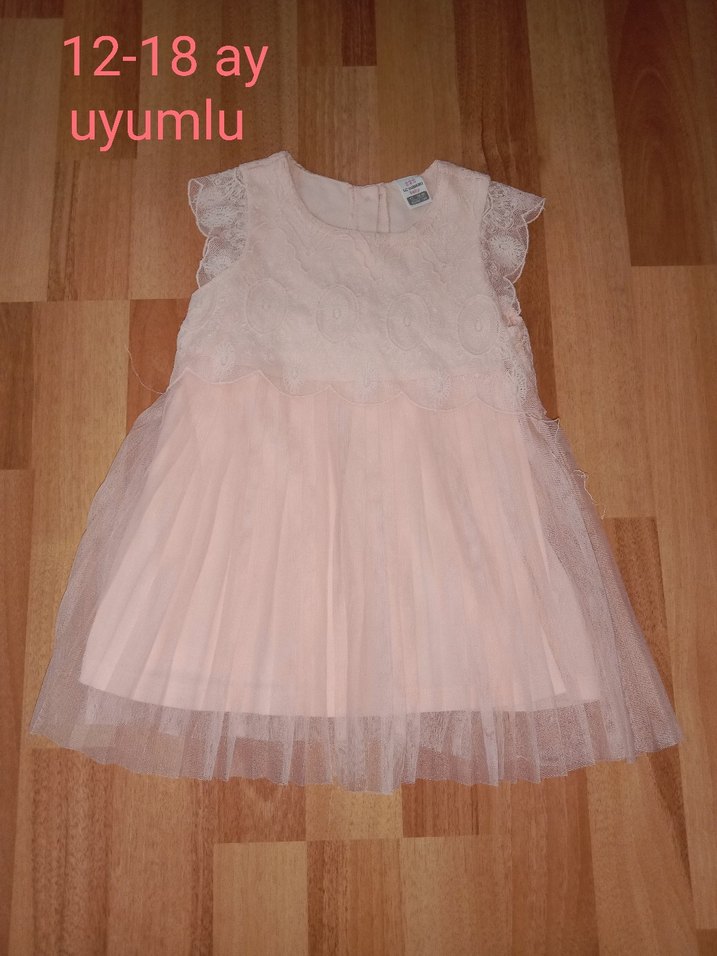 Kız Çocuk Pembe Kemerli Elbise 1 Yaş - Görsel 2