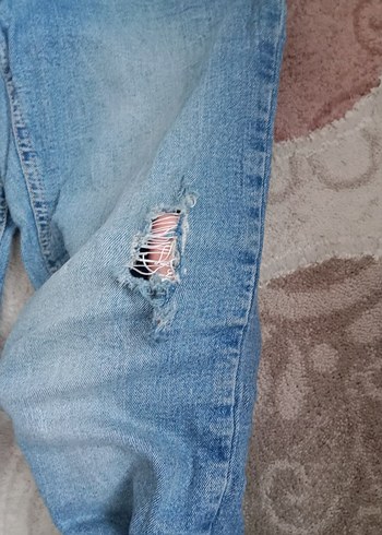 Gevşek Kesim Mavi Denim Kadın Kot Pantolon - Görsel 4