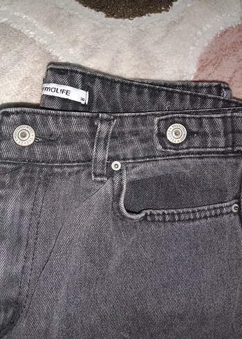 Gri Tokalı Kadın Denim Pantolon - Görsel 3