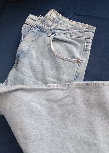 Kadın Açık Mavi Bol Kesim Denim Pantolon - Görsel 5