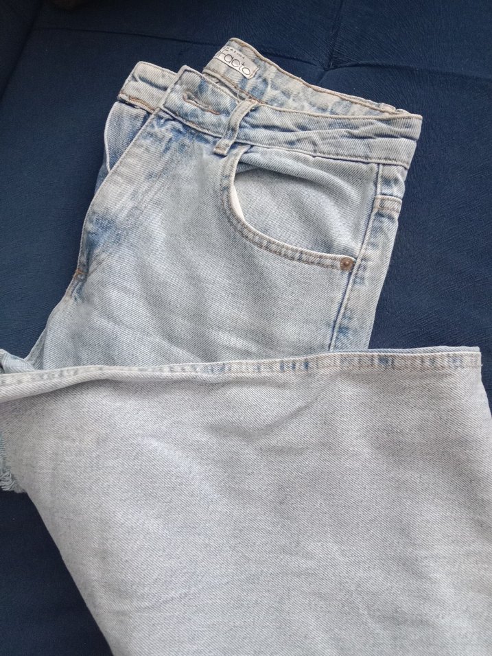 Kadın Açık Mavi Bol Kesim Denim Pantolon - Görsel 5