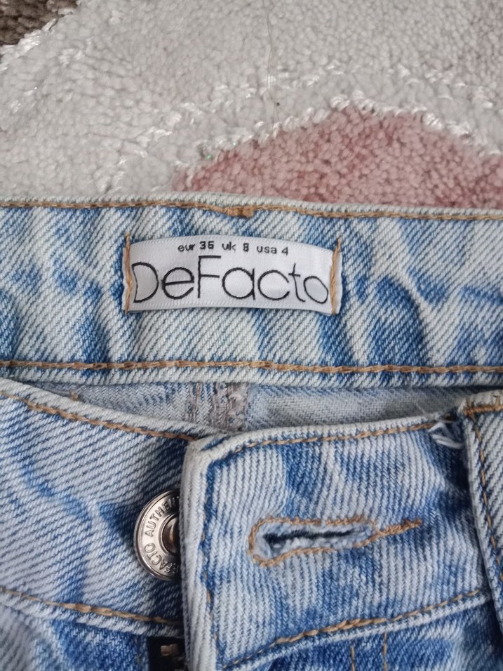 Kadın Açık Mavi Bol Kesim Denim Pantolon - Görsel 3