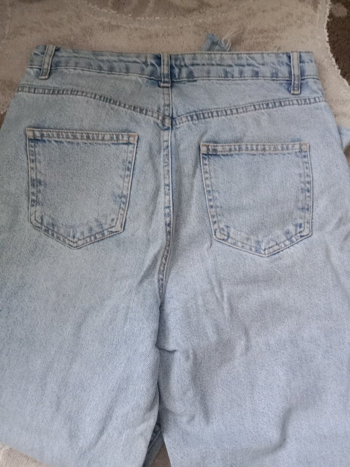 Kadın Açık Mavi Bol Kesim Denim Pantolon - Görsel 4