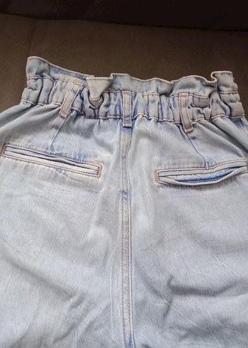 Mavi Bol Kesim Midi Denim Kadın Pantolon - Görsel 4