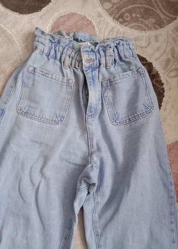 Mavi Bol Kesim Midi Denim Kadın Pantolon - Görsel 3