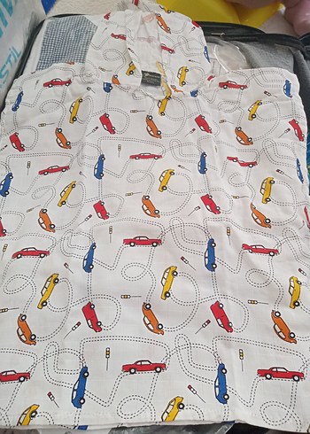 Erkek Müslin Panço 6-12 Ay Gri Baskılı - Görsel 2