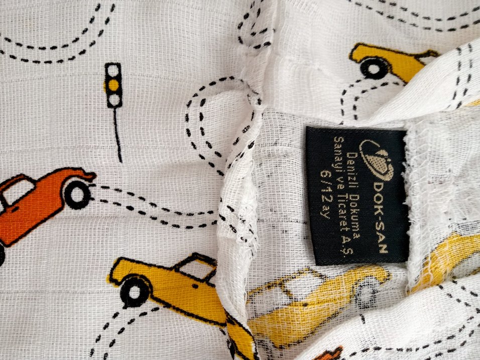 Erkek Müslin Panço 6-12 Ay Gri Baskılı - Görsel 3