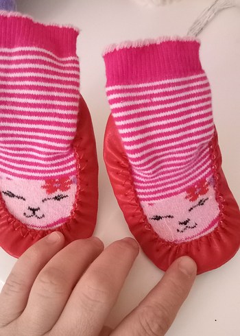 Nakışlı Örgü Kız Ev Terliği - Pembe - Görsel 3