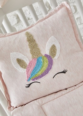 Pembe Nakışlı Çocuk Uyku Seti - Görsel 4