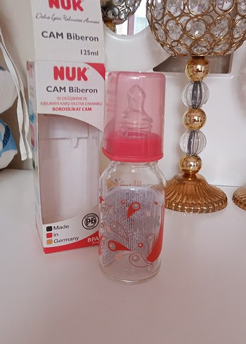 NUK Pembe Cam Bebek Biberonu 125 ml - Görsel 6