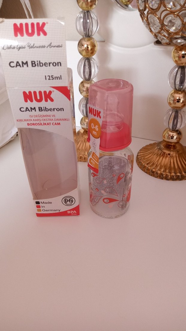 NUK Pembe Cam Bebek Biberonu 125 ml - Görsel 5