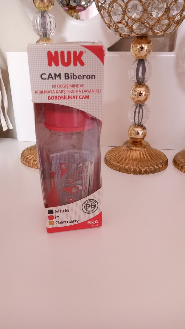 NUK Pembe Cam Bebek Biberonu 125 ml - Görsel 4