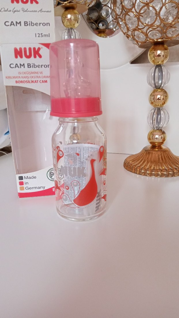 NUK Pembe Cam Bebek Biberonu 125 ml - Görsel 2