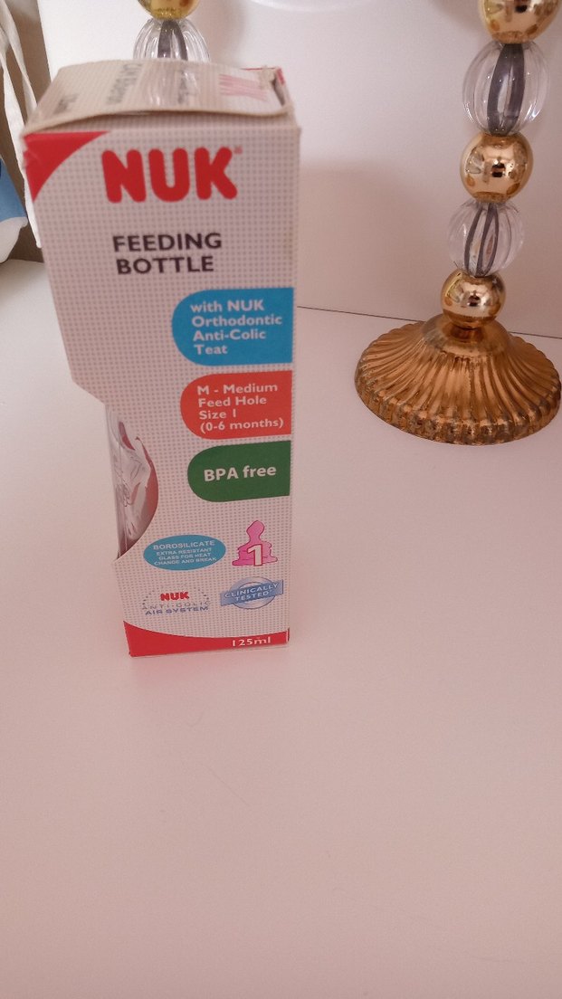 NUK Pembe Cam Bebek Biberonu 125 ml - Görsel 3