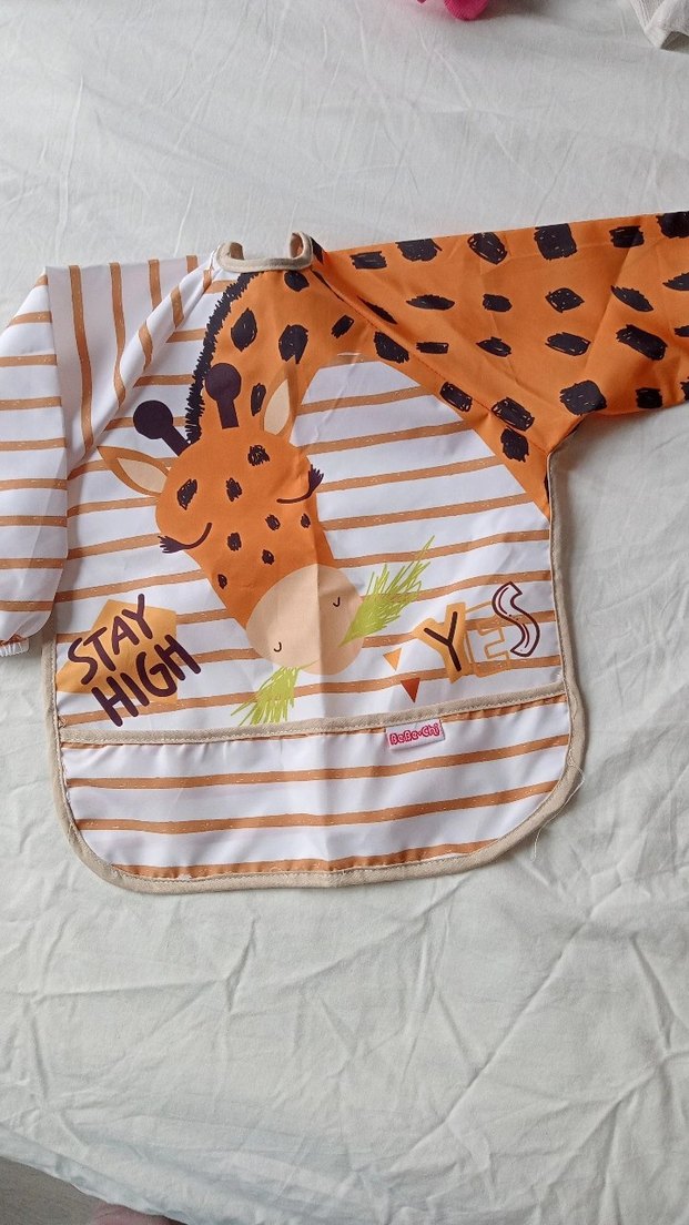 Zebra Desenli Renkli Bebek Önlüğü - Görsel 2