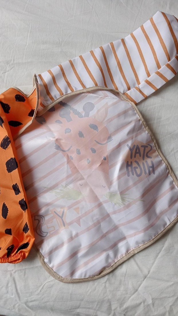 Zebra Desenli Renkli Bebek Önlüğü - Görsel 3