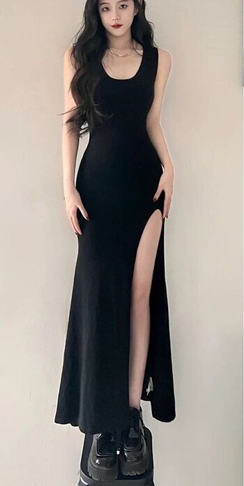 Zara Kore stil yırtmaçlı elbise