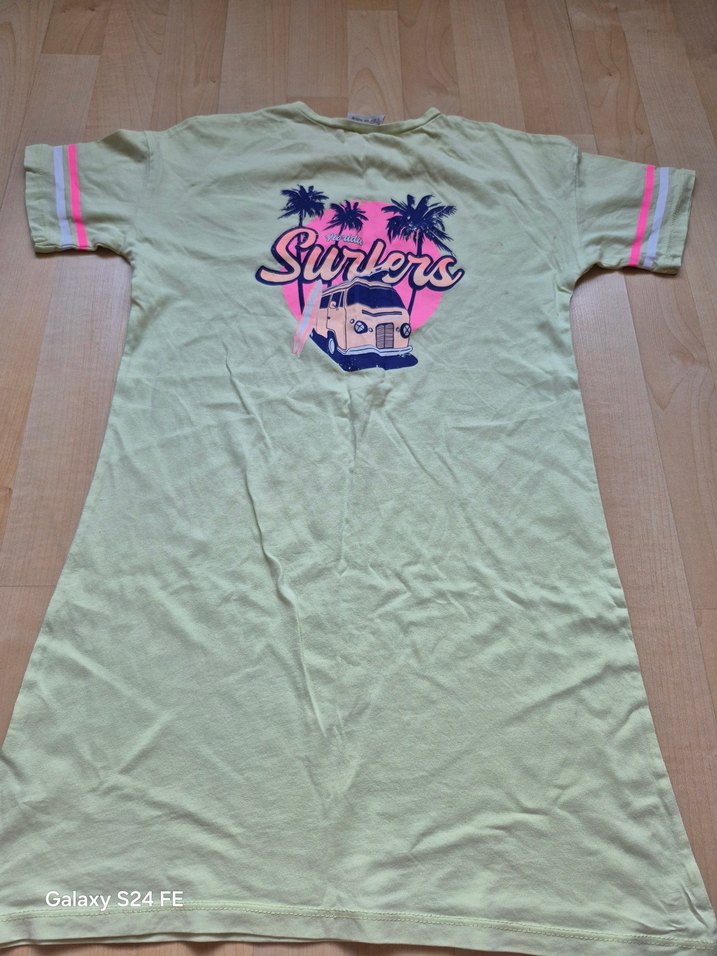 Kız Çocuk Yeşil Baskılı Düğmeli Tişört - Görsel 2