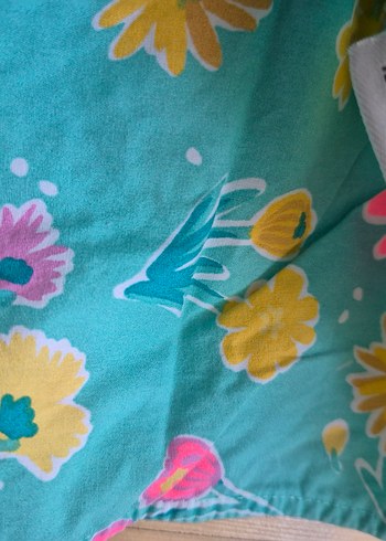 Kız Çocuk Turkuaz Bohem Kolsuz Elbise - Görsel 2