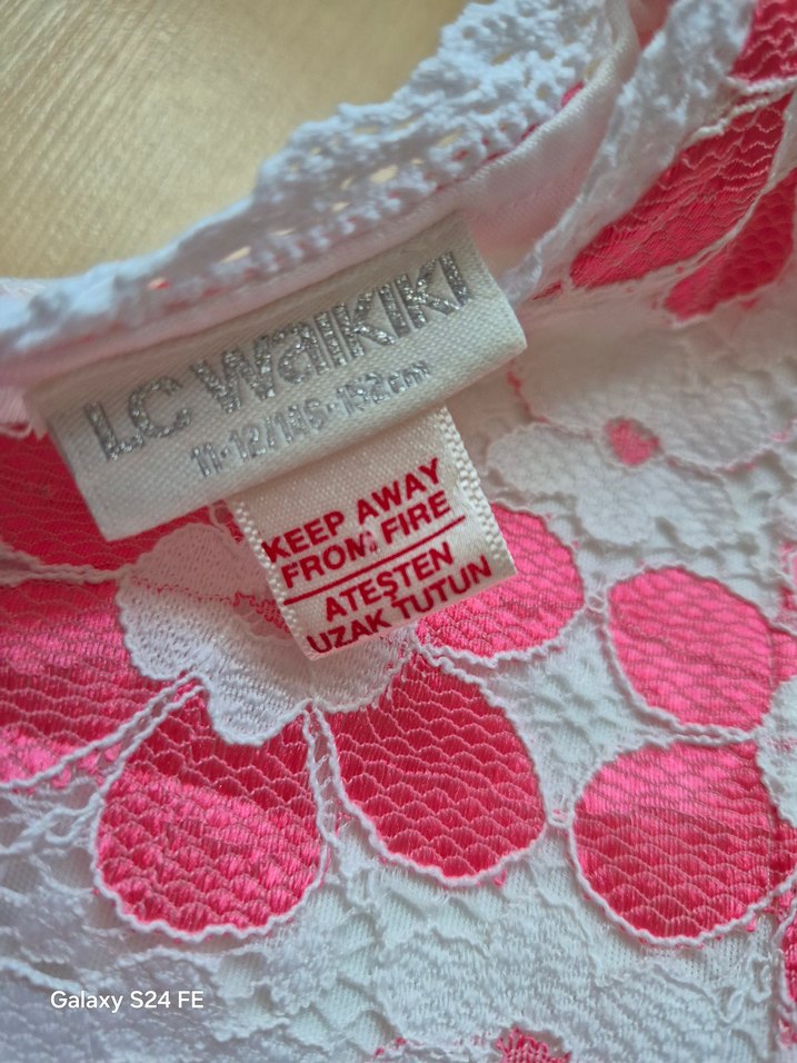 Pembe Dantelli Kız Çocuk Elbisesi - Görsel 2