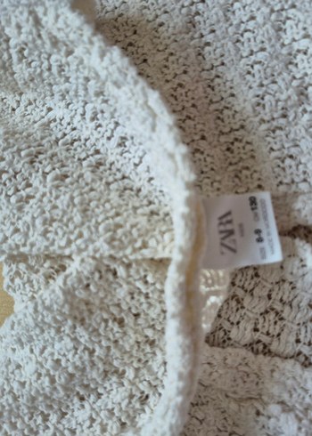 Beyaz Örgü kız çocuk Hırka yarım Kollu - Görsel 2