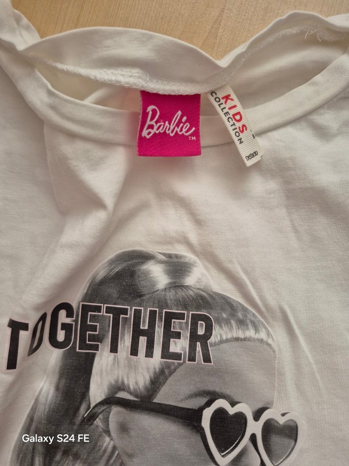 Kız Çocuk Beyaz Baskılı Kısa Kollu Tişört #Barbie# #Lisanslı# - Görsel 2