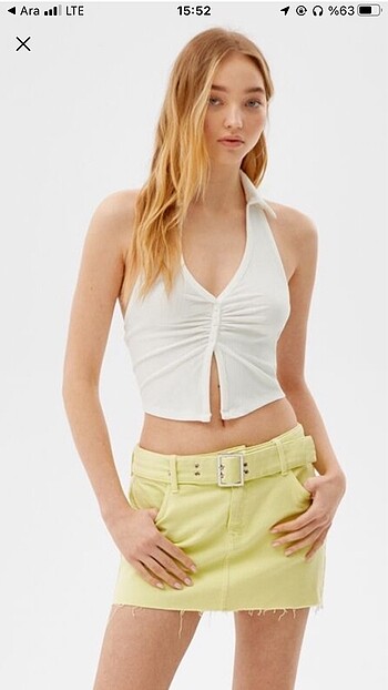 Bershka polo yaka bluz