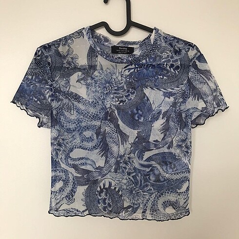s Beden mavi Renk Bershka stradivarius pull bear crop top