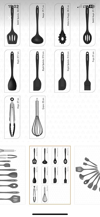 Diğer valletta salvatore 10 parça silikon spatula seti ısıya dayanıklı
