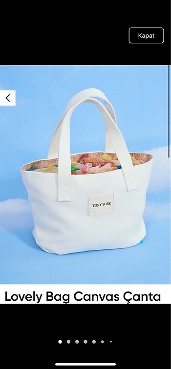ambar tony york buz mavisi lovely bag canvas yazlık kol çantası