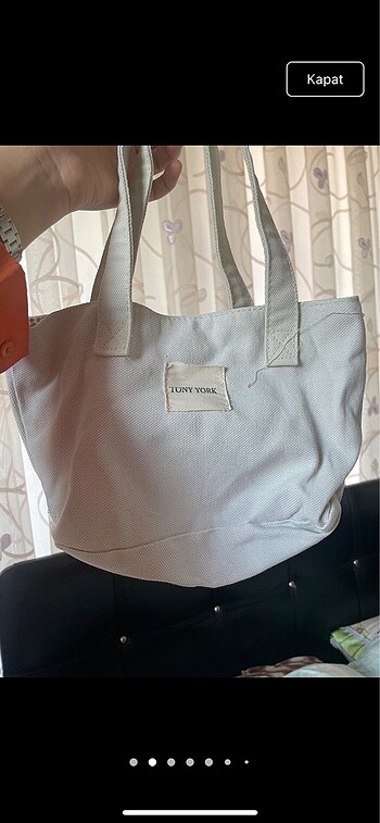 Diğer ambar tony york buz mavisi lovely bag canvas yazlık kol çantası