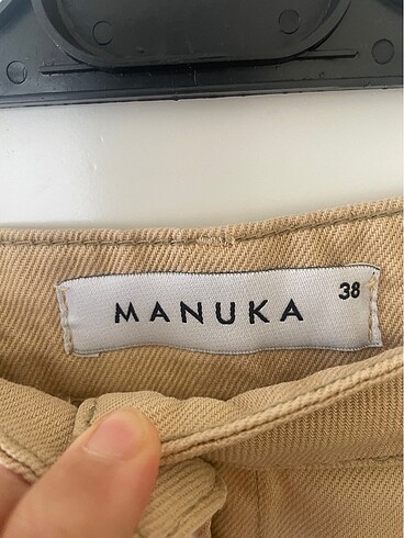 m Beden Manuka toprak rengi düğmeli uzun tesettür kot denim etek