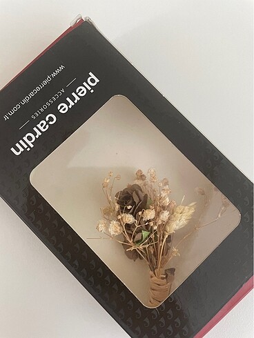 Pierre cardin yaka çiçeği yaka iğnesi papyon mendil damat aksesu - Görsel 3