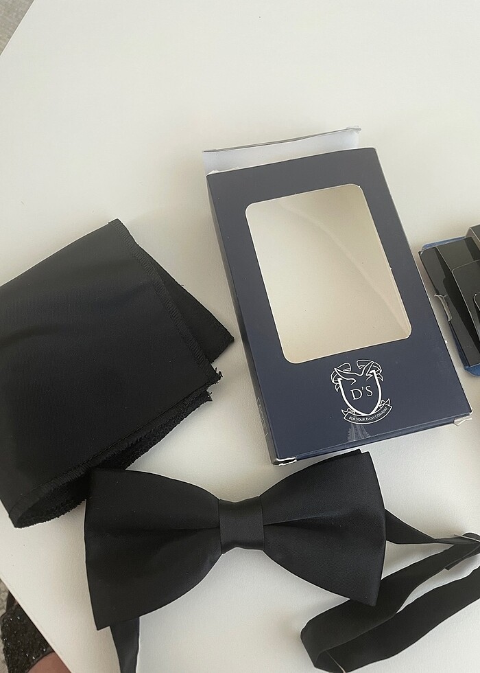 Pierre cardin yaka çiçeği yaka iğnesi papyon mendil damat aksesu - Görsel 5