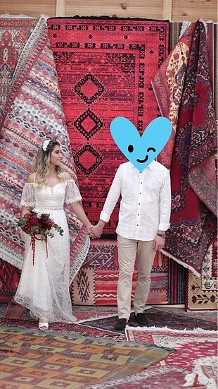 Deniz Butik Beyaz Dantelli Abiye