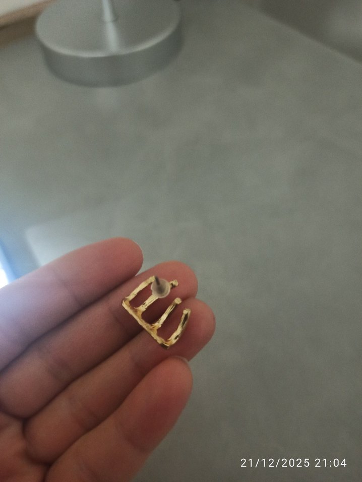 Altın Renkli taşlı çelik küpe - Görsel 3