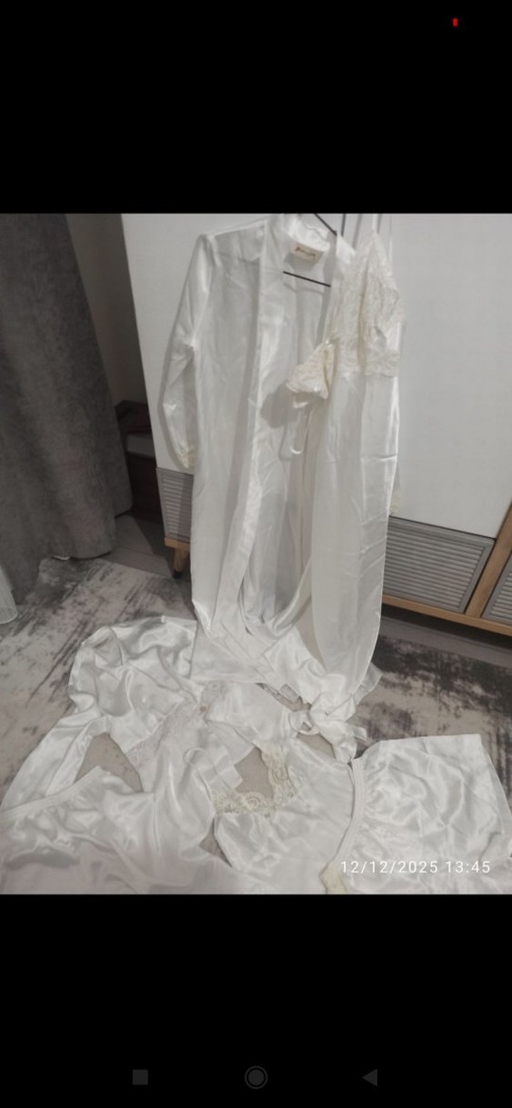 Uzun Kollu Beyaz Nakışlı Bohem Kadın Gecelik 6 li - Görsel 2