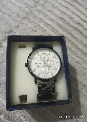 Beyaz Kadranlı Erkek Klasik Saat - Görsel 2